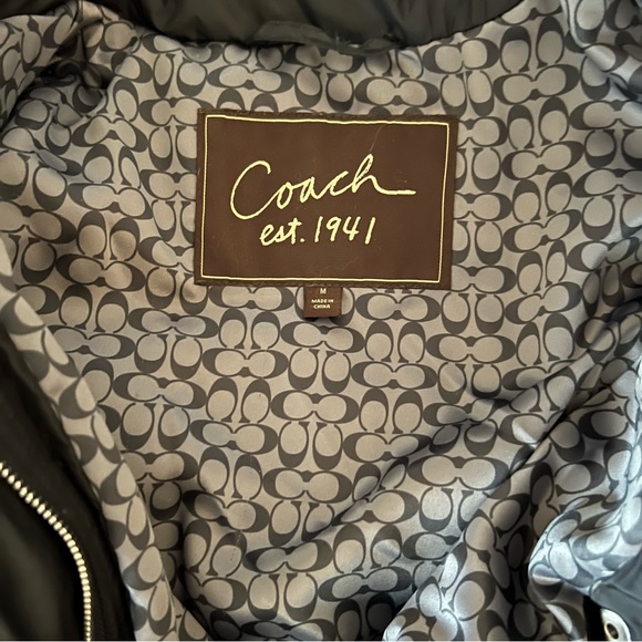 Coach Puffer Coat with Leather Logo Trim. - Picture 5 of 6